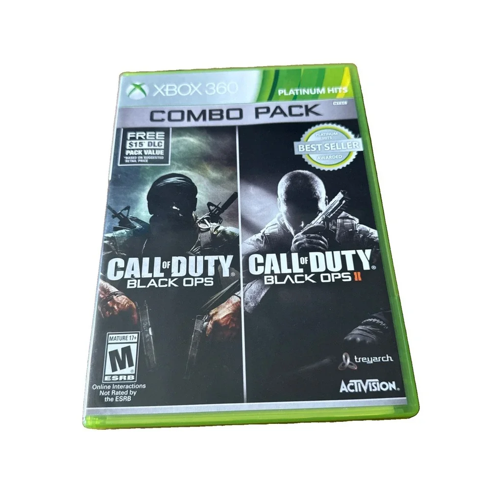 Call of Duty Black Ops 1 + 2 II Combo Pack Xbox 360 Complete Platinum Hits CIB